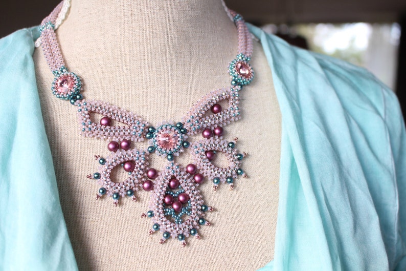 PDF beading pattern DIY Tutorial for beadwoven necklace /'Callista/'