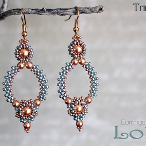 Tutorial for beadwoven earrings 'Lola' - PDF beading pattern - DIY