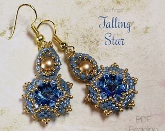 PDF Beading Pattern earrings 'Falling Star'