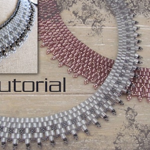 Tutorial for beadwoven cube bead necklace &#39;Cube Collar&#39; - PDF beading pattern - DIY