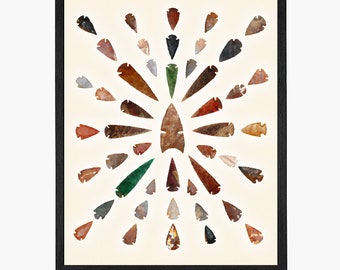 Arrowhead & Spearhead Typology Art Print: Native American Design