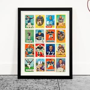 Indianapolis Football Card Art Print: Man Cave Sports Decor