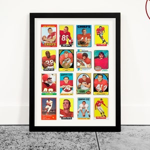 Kansas City Football Card Poster, Football Wall Art, Man Cave Decor, Kid's Room Sports Art, Football Fan Gift
