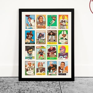 Cleveland Football Card Poster, Football Wall Art, Man Cave Decor, Kid&#39;s Room Art, Football Fan Gift