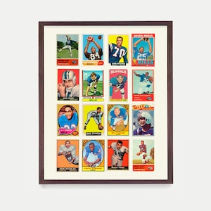 Vintage Buffalo Football Karte Poster, Fußball Wandkunst, Manneshöhle Dekor, Kinderzimmer Sport, Fußball Fan Geschenk