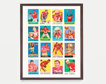 Vintage Football Card Poster, Football Wall Art, Football Decor, Boys Room Art, Football Gift, Football Fan Gift