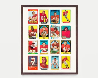 Vintage Football Card Poster, Football Wall Art, Football Decor, Boys Room Art, Football Gift, Football Fan Gift