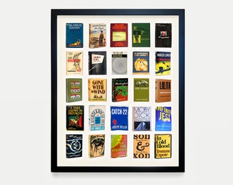 Great American Novels Typology Poster, Literary Art, History of Literature.Novel Poster, Writer Gift