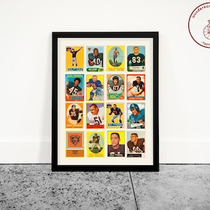 Cartaz de cartão de futebol de Chicago, arte de parede de futebol, decoração de caverna do homem, tema de esportes para quarto infantil, presente para fãs de futebol