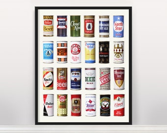 Beer Poster - Vintage Beer Can Poster - Beer Art - Beer Decor - Beer Brewing - Canvas Print - Beer sign - Beer Wall Art
