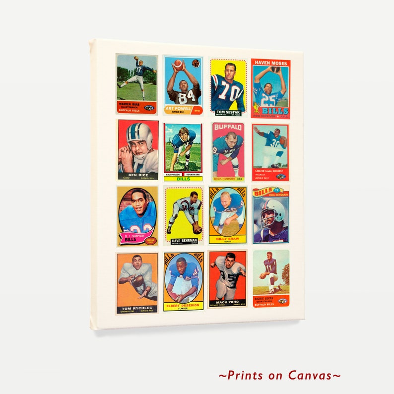 Vintage Football Card Poster Football Wall Art Football Etsy