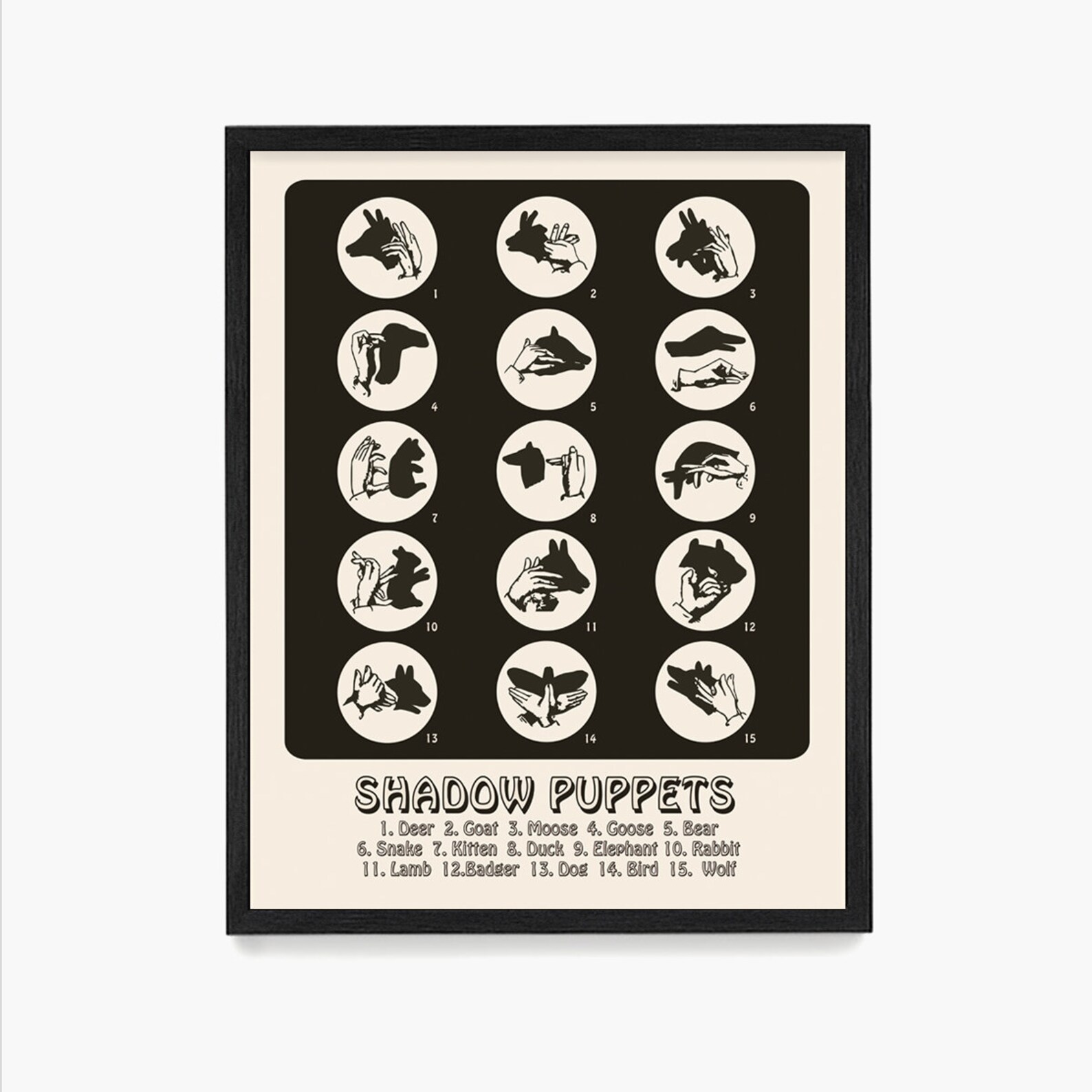 Shadow Puppet Guide Shadow Puppets Guide Art Print: Vintage Hand Silhouettes - Etsy