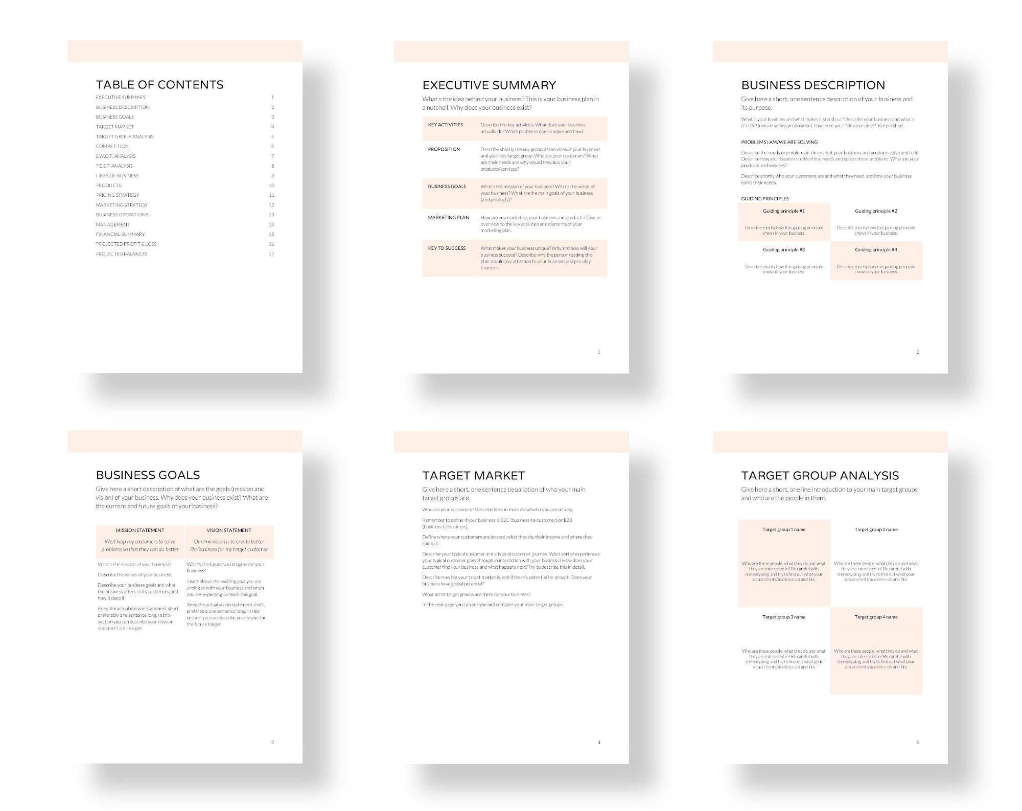 Simple Business Plan Template For Google Docs Business Etsy