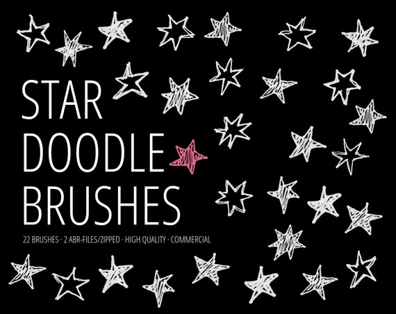 Stern Doodle Photoshop Pinsel Gimp Bursten Von Hand Etsy