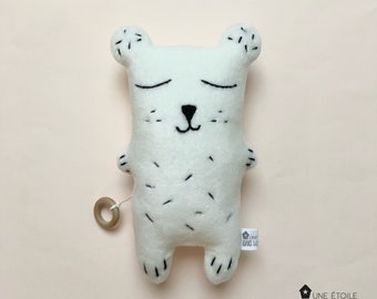 Ourson musical peluche fille ou garçon pour cadeau de naissance personnalisé ou anniversaire bébé boite à musique originale