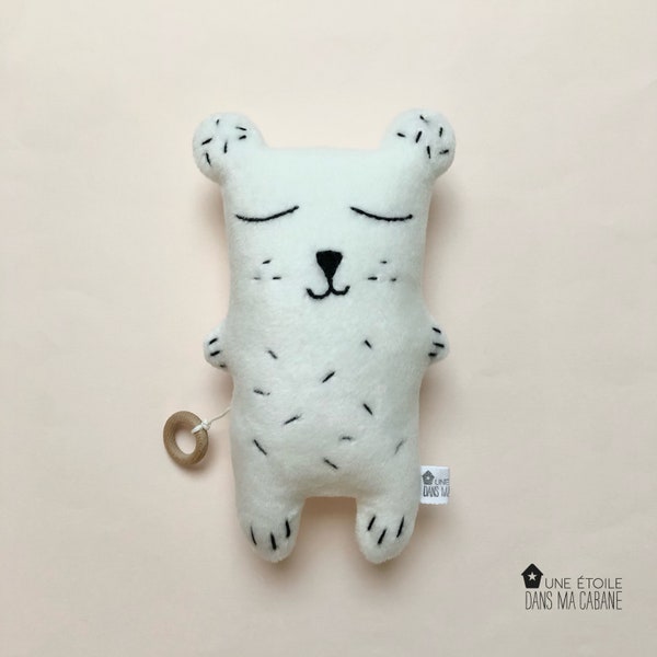 Ourson musical peluche fille ou garçon pour cadeau de naissance personnalisé ou anniversaire bébé boite à musique originale