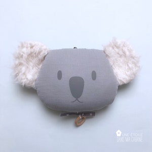 Koala Musical Mobile in Grey Cotton Gauze - Music Box - A Star in My Cabin