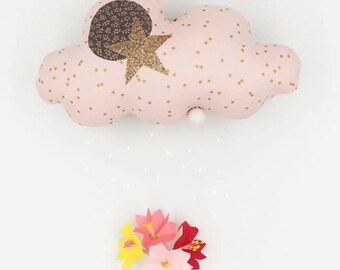 Pink and gold cloud girl music box for original birth gift or baby birthday musical soft toy