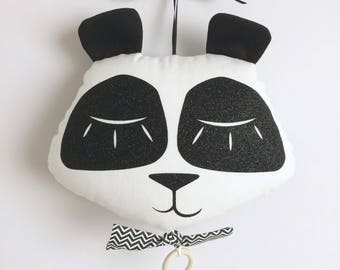 Panda musical personnalisable cadeau de naissance mixte boite à musique originale éveil bébé