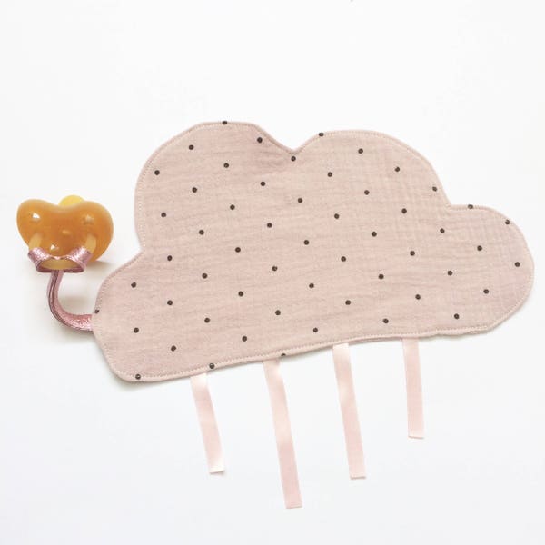 Doudou flat Cloud in double cotton gauze - Pink - A star in my cabin