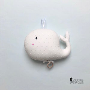 Peluche Musicale Baleine Mint A Pois Argentes Pour Cadeau De Etsy