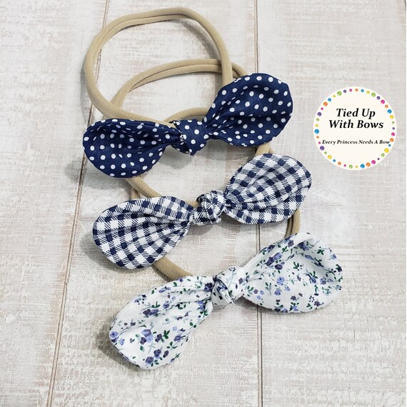 navy blue baby bow