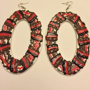 Oval custom painted earrings