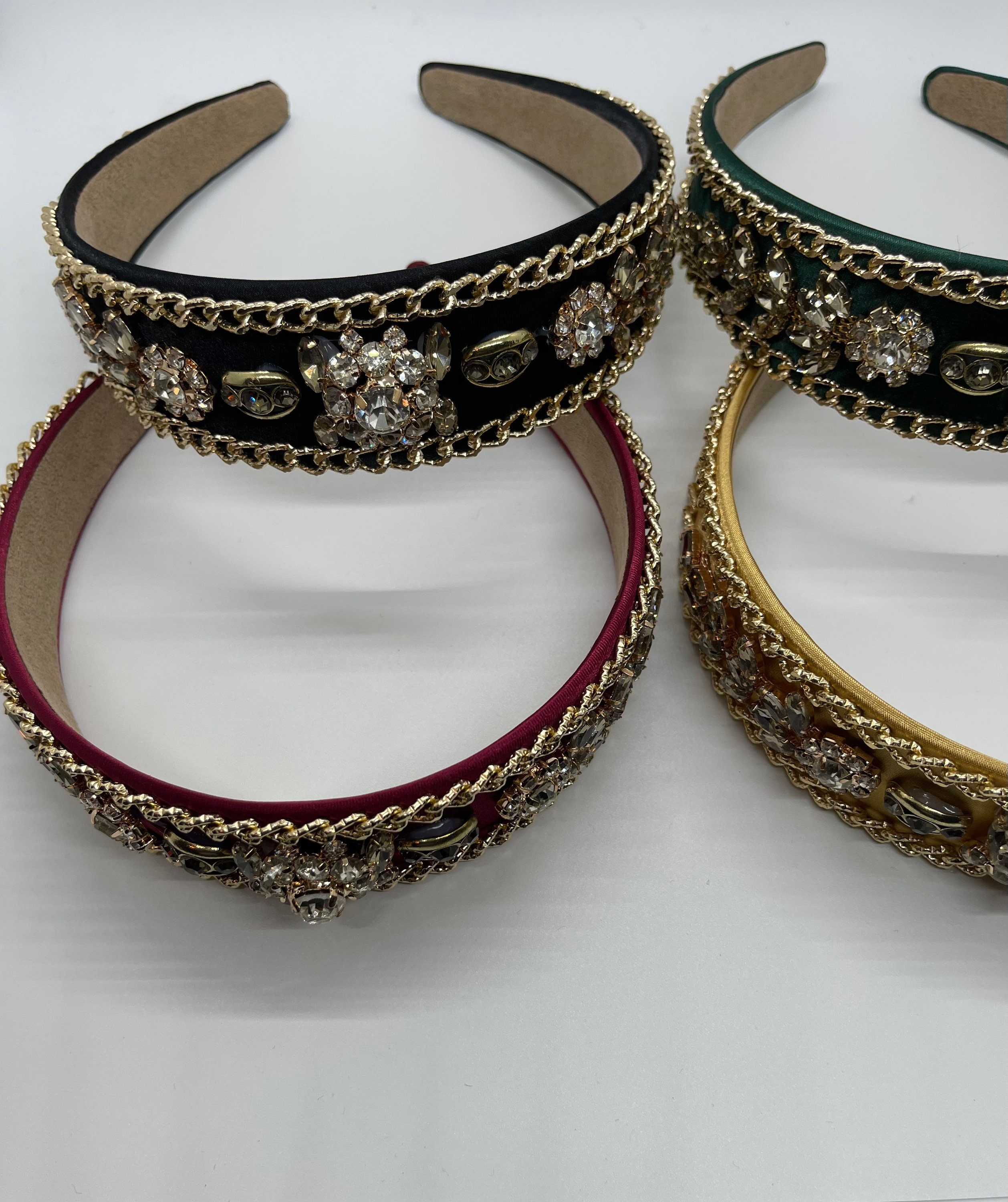 Rhinestone Crystal Hairband Satin Fabric Women Elegant Jewelry Accessory Rhinestone Hair Tie main image 3