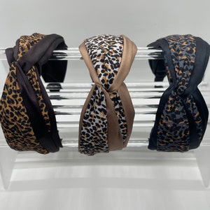 Leopard Print Two Tone Knot Headband