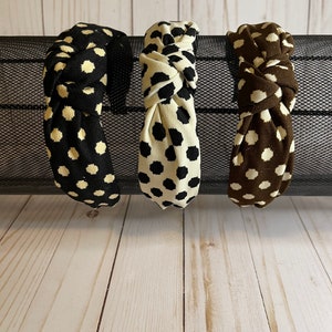 Polka Dot Print Bow Headband