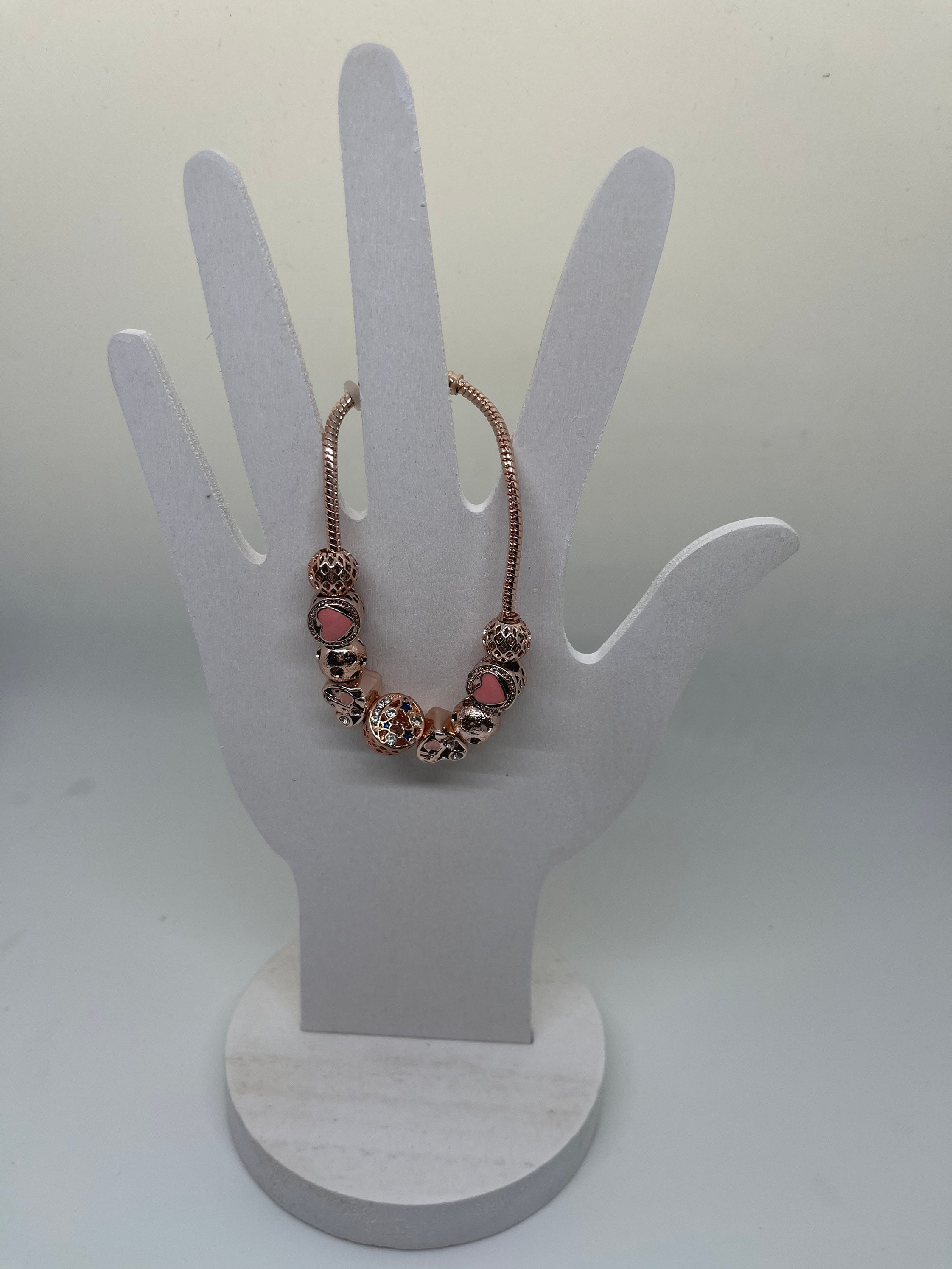 Stars and Hearts Rose Gold Pandora Style Charm Bracelet Etsy