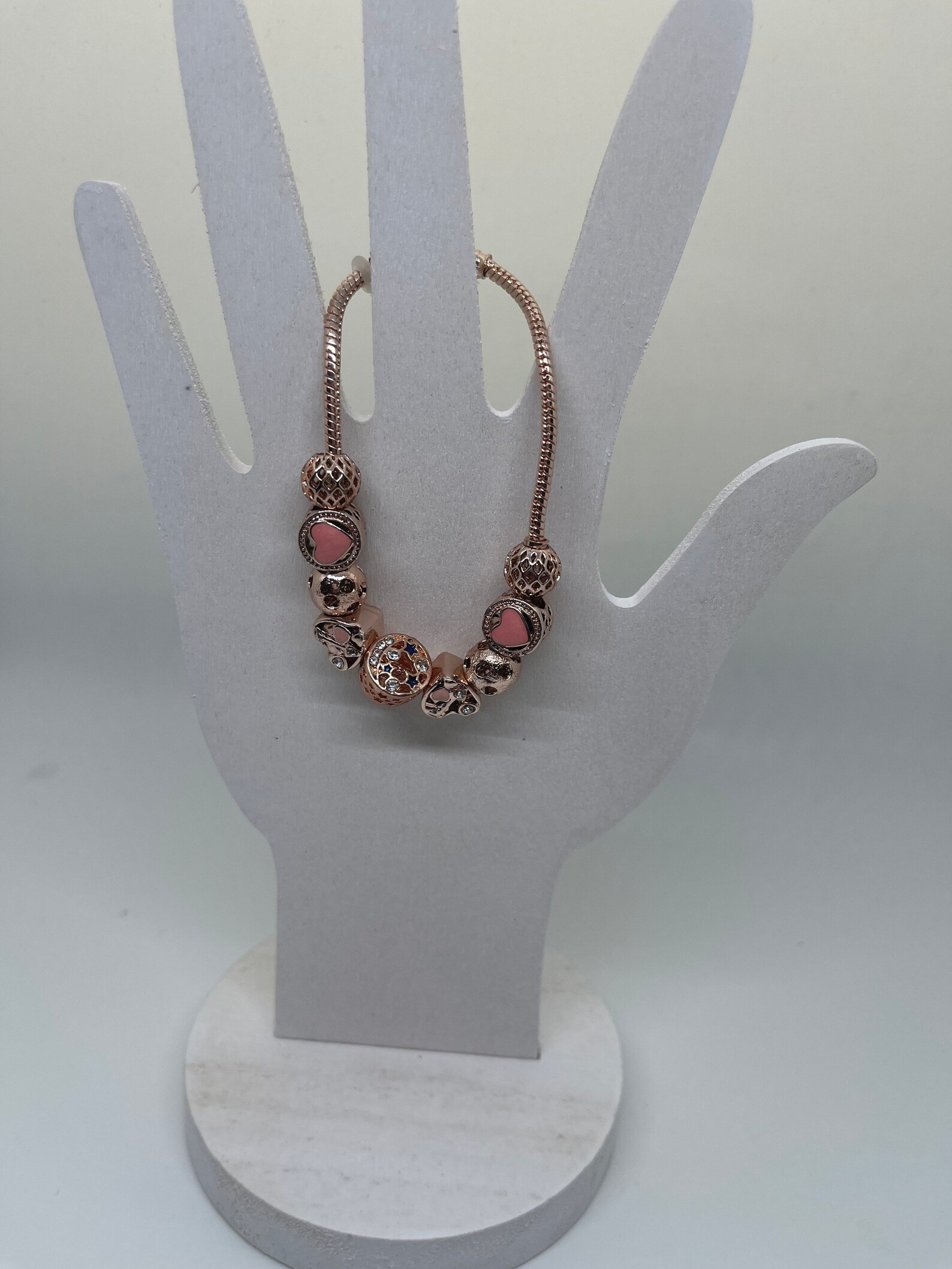 Stars and Hearts Rose Gold Pandora Style Charm Bracelet Etsy