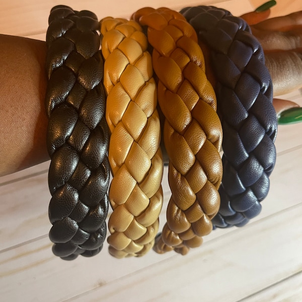 Leather Braided Headband