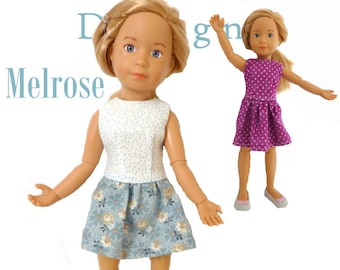 Melrose Dress 9 inch Doll Clothes Pattern Designed to Fit 9" dolls such as Kruselings® - Karen Lorraine Design - PDF - Pixie Faire