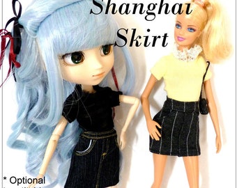 Shanghai Skirt 9-11.5 inch Doll Clothes Pattern Fits Fashion Dolls such as Pullip® and Barbie® - Karen Lorraine Design - PDF - Pixie Faire