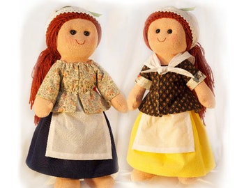 18th Century Shortgown Set Dress Doll Clothes Pattern Designed to Fit Dress-a-Dolls® - Thimbles and Acorns - PDF - Pixie Faire