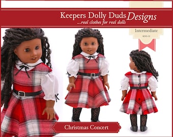 Christmas Concert 18 inch Doll Clothes Pattern Designed to Fit Dolls such as American Girl® - Keepers Dolly Duds - PDF - Pixie Faire