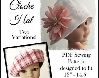 Cloche Hat 13-14.5 inch Doll Clothes Pattern Fits LCL, H4H, and WW - Eden Ava Couture - PDF - Pixie Faire