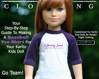 Baseball T-Shirt 21 inch Doll Clothes Pattern Fits Karito Kids® Dolls - Liberty Jane - PDF - Pixie Faire