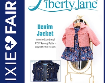 Mönster för dockkläder till jeansjacka, 18 tum, passar populära 18" dockor - Liberty Jane - PDF - Pixie Faire