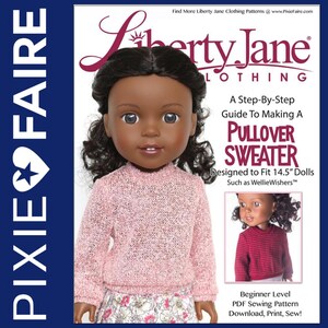 Maglione pullover 14,5 pollici modello vestiti per bambole download immediato - Liberty Jane - PDF - Pixie Faire