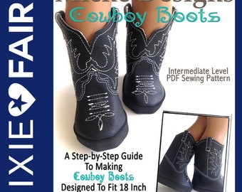 Cowboy Boots 18 Zoll Puppenkleidung Schuh Schnittmuster passend für beliebte 18 Zoll Puppen - Miche Designs - PDF - Pixie Faire