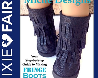 Fringe Boots 18 inch Doll Clothes Shoe Pattern Fits Popular 18" Dolls - Miche Designs - PDF - Pixie Faire