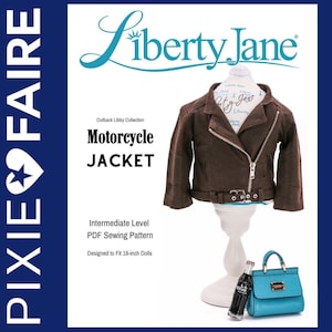 Modello di giacca da motociclista per vestiti per bambole da 18 pollici, adatto alle bambole più popolari da 18 pollici - Liberty Jane - PDF - Pixie Faire