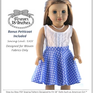 NOT for Knits Circle Skirt 18 inch Doll Clothes Pattern Fits Dolls such as American Girl® Forever 18 Inches PDF Pixie Faire image 2