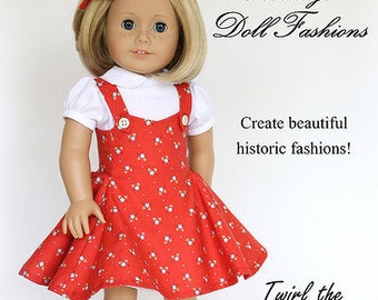 Sock Hop 1950s Dress 18 inch Doll Clothes Pattern Fits Dolls such as American Girl® - Heritage Doll Fashions - PDF - Pixie Faire