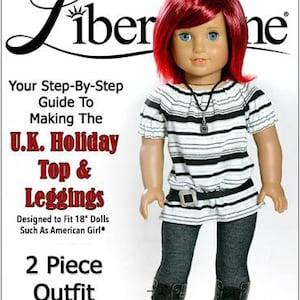 UK Holiday Top and Leggings 18 inch Doll Clothes Pattern Fits Dolls such as American Girl® - Liberty Jane - PDF - Pixie Faire