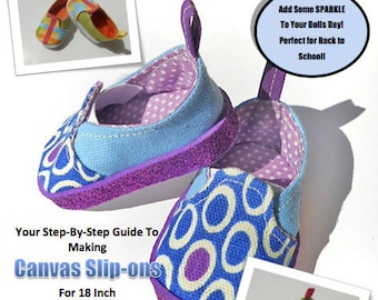 Canvas Slip-On 18 inch Doll Clothes Shoe Pattern Fits Dolls such as American Girl® - Miche Designs - PDF - Pixie Faire