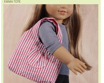 Emma Tote Bag 18 inch Doll Clothes Accessory Pattern Fits Popular 18" Dolls - Bonjour Teaspoon - PDF - Pixie Faire