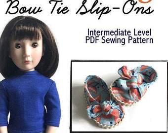 Bow Tie Slip-Ons 16 inch Doll Clothes Shoe Pattern Fits A Girl For All Time® Dolls - Miche Designs - PDF - Pixie Faire